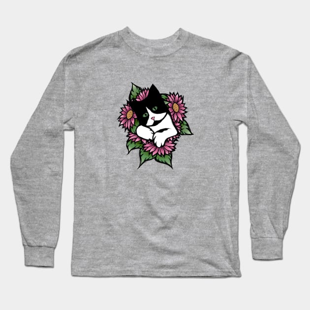 Tuxedo Cat Long Sleeve T-Shirt by bubbsnugg